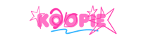 a pink and blue logo with the word roope